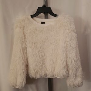 Art Class white faux fur sweater